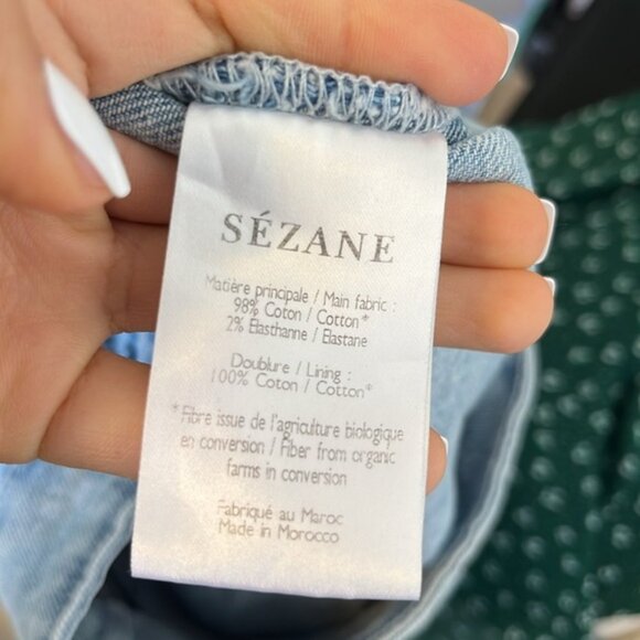 Sézane Rome Shorts Jeans Womens Size 6 Blue - Picture 7 of 7